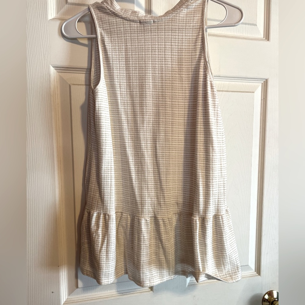 Tunic tank. Gold and white striped.